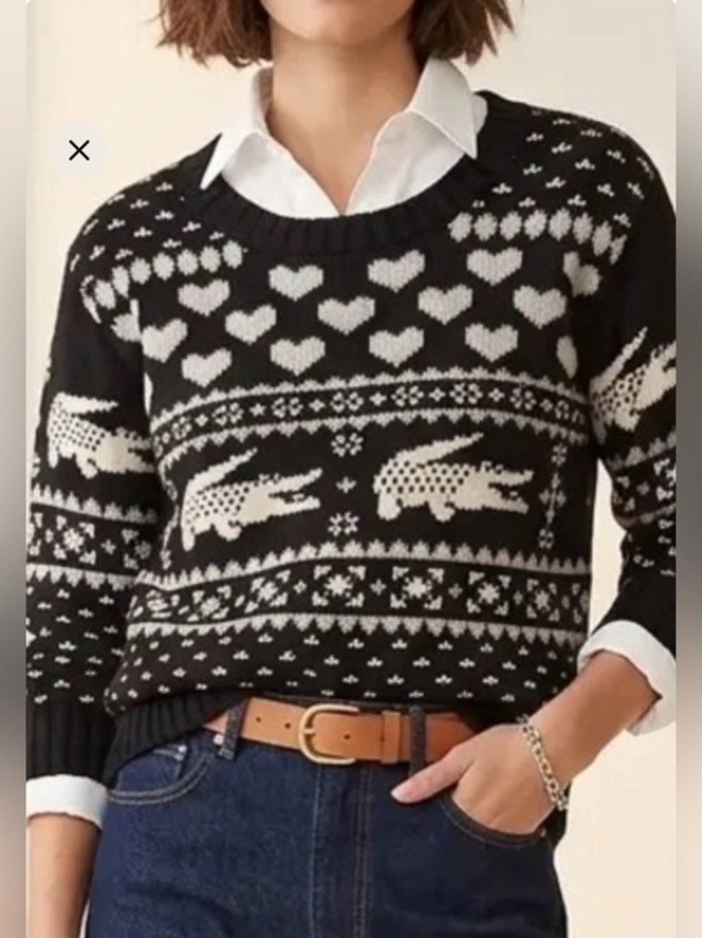 Lacoste sweater wool cashmere rabbit viscose  polyamideSz 40-US M PreppyAcademia